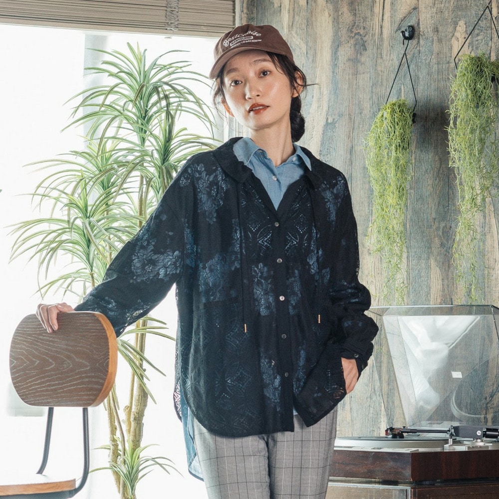 21号(6L～) [Rogique]パッチワークアイシーレースブラウス【予約販売限定】
