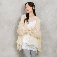 21号(6L～) [接触冷感・UV・防シワ]スムースジョーゼットレースヘムキャミソール【予約販売限定】