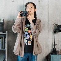 21号(6L～) [Rogique]ピンストライプシアーフーディブラウス【予約販売限定】