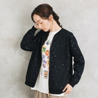 21号(6L～) [Rogique]マーブルスターホールジップブルゾン【予約販売限定】