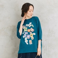 21号(6L～) [Rogique]Jorney Memoriesプリント七分袖Tシャツ【予約販売限定】
