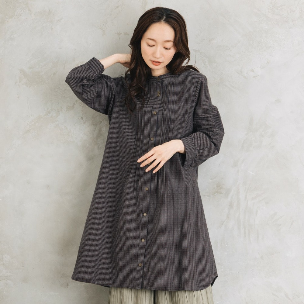 【sabstreet bis】【web限定】 アソートチェックピンタックシャツワンピース