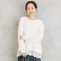 【sabstreet bis】【web限定】 裾レースドッキングカットソー