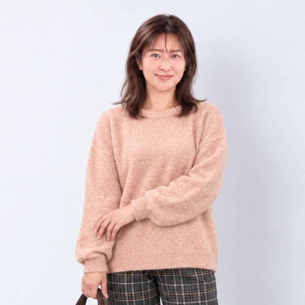 【sabstreet bis】【web限定】 クルーネック杢ニット