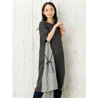 【sabstreet bis】【web限定】【大きいサイズ】 15号(3L) サイドチェックワンピース