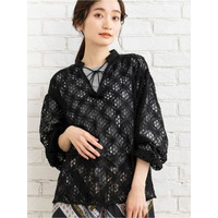  15号(3L) コットンコードレースブラウス