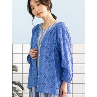 【大きいサイズ】 15号(3L) カットワークレースブラウス