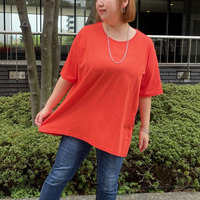 [3L-9L][日本製]バックギャザーTシャツ