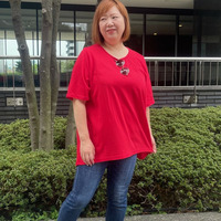 [3L-9L][日本製]バックギャザーTシャツ