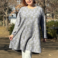 [3L-9L][日本製]ふくれジャガード起毛チュニック