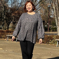 [3L-9L][日本製]花柄ジャガードチュニック