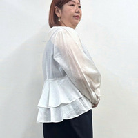 [LL・3L]バックペプラムシアーブラウス