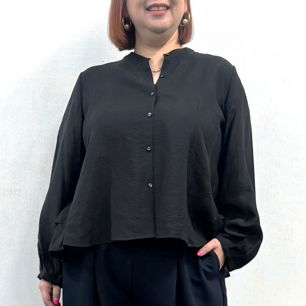 【LL・3L】バックペプラムシアーブラウス15