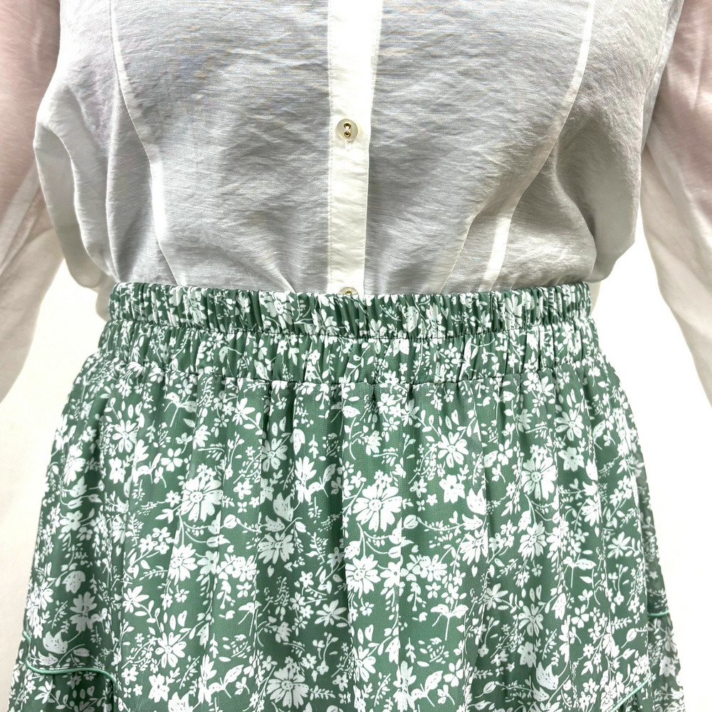 【LL・3L】ボタニカルプリントティアードスカート4