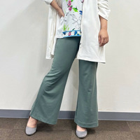 [3L-9L][日本製]エコダブルコットンライクポンチフレアパンツ