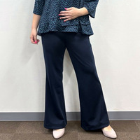 [3L-9L][日本製]エコダブルコットンライクポンチフレアパンツ