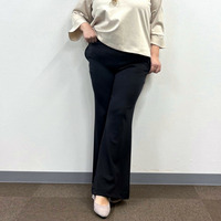 [3L-9L][日本製]エコダブルコットンライクポンチフレアパンツ