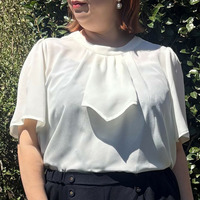 [LL・3L]フロントフリルブラウス