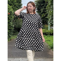 綿麻シーチング手書きドットコクーンチュニック
