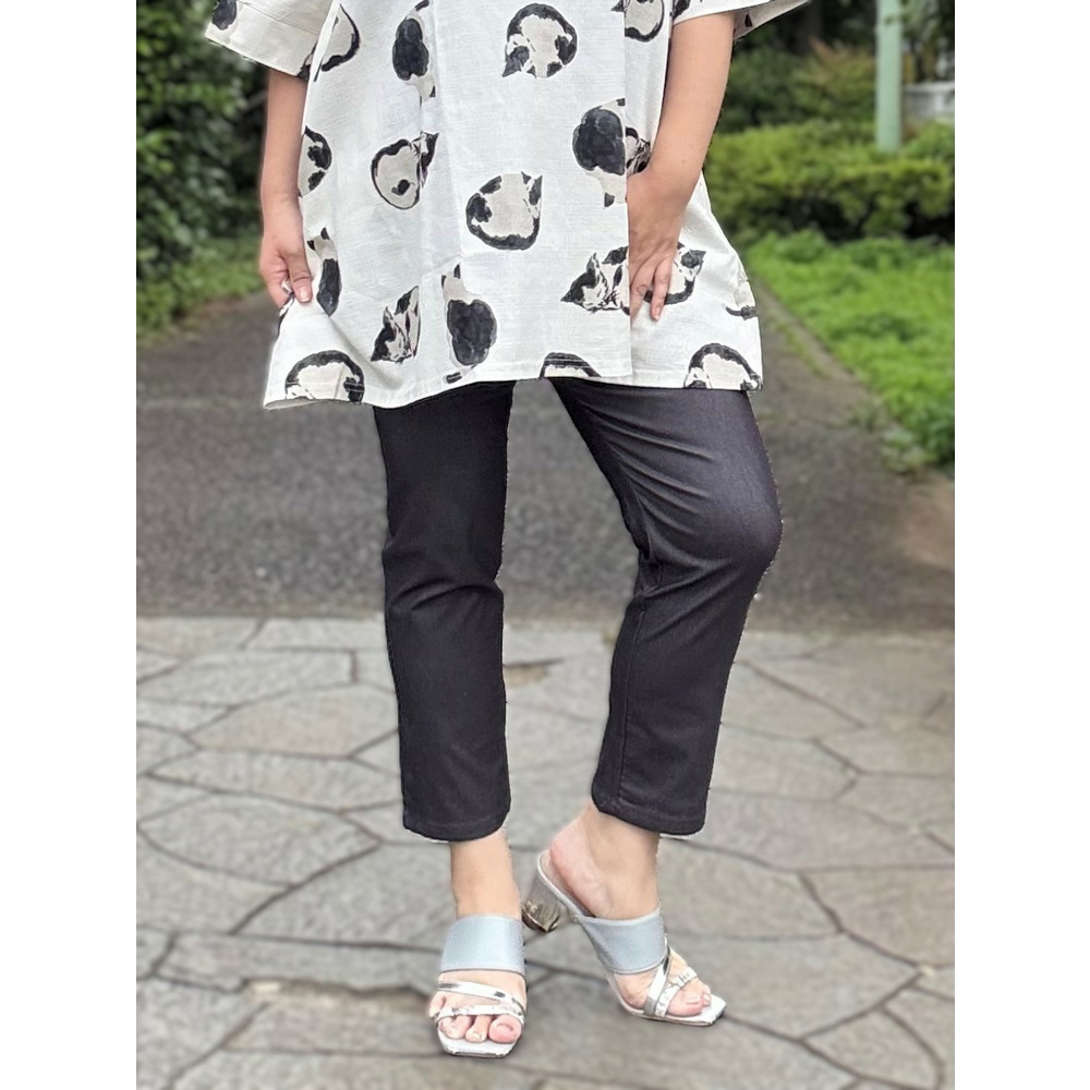 リネンダンガリークロップドパンツ