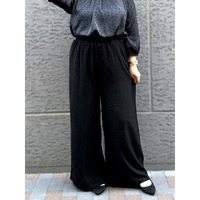 ウエストギャザーストレッチワイドパンツ