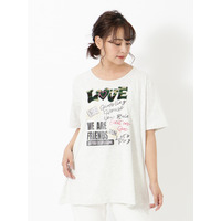 【3-10L】LOVEロゴTシャツ　大きいサイズ レディース