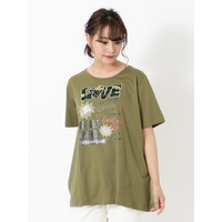 【3-10L】LOVEロゴTシャツ　大きいサイズ レディース