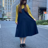 [3L-9L][日本製]グレンチェックキャミワンピース