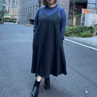 [3L-9L][日本製]グレンチェックキャミワンピース