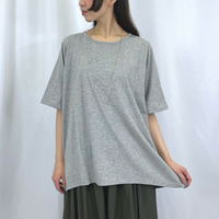 ［5L-10L］バックギャザーデザインTシャツ コットン100％ 五分袖 大人カジュアル 日本製 F3・F4・F5 大きいサイズレディース