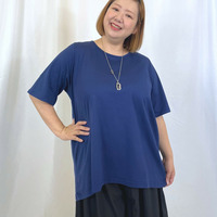 ［5L-10L］バックギャザーデザインTシャツ コットン100％ 五分袖 大人カジュアル 日本製 F3・F4・F5 大きいサイズレディース