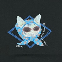[3L-8L]猫プリントAラインTシャツ コットン100％