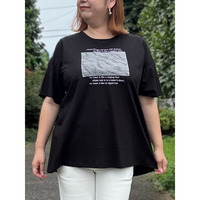 メッシュ使い袖口ベントAラインTシャツ