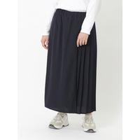 【3-10L】プリーツ使いワイドパンツ　大きいサイズ レディース