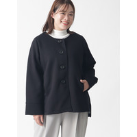 【3-10L】【日本製】ダンボールニットオーカラージャケット　大きいサイズ レディース