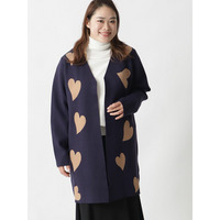 ハートジャガードカーディガン　大きいサイズレディース