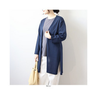 【WEB&一部店舗】 【接触冷感/UVカット】 サイドスリット ロングカーディガン