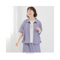 【WEB/一部店舗限定】 ストライプ サイド ドローストリング シャツブラウス