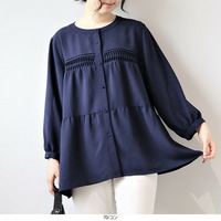 【WEB/一部店舗限定】 さらさらビンテージクロス ティアードブラウス