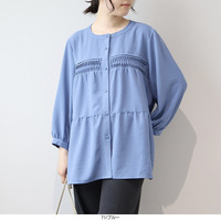 【WEB/一部店舗限定】 さらさらビンテージクロス ティアードブラウス