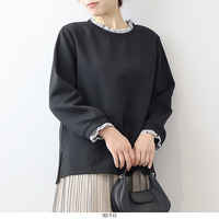 ふわもちレイヤード風ニットプルオーバー