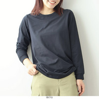 【吸湿発熱】天竺クルーネック長袖Tシャツ カットソー