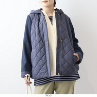 異素材切替え中綿キルトジャケット