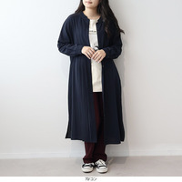 バンドカラー アシンメトリー プリーツ使い ワンピース