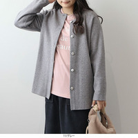 ダブルジャガード ニットカーディガン ジャケット 