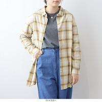 オンブレーチェックバックシャンソフトネルシャツ