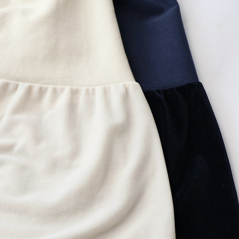 裏起毛スエットベロア切替えチュニックカットソー12