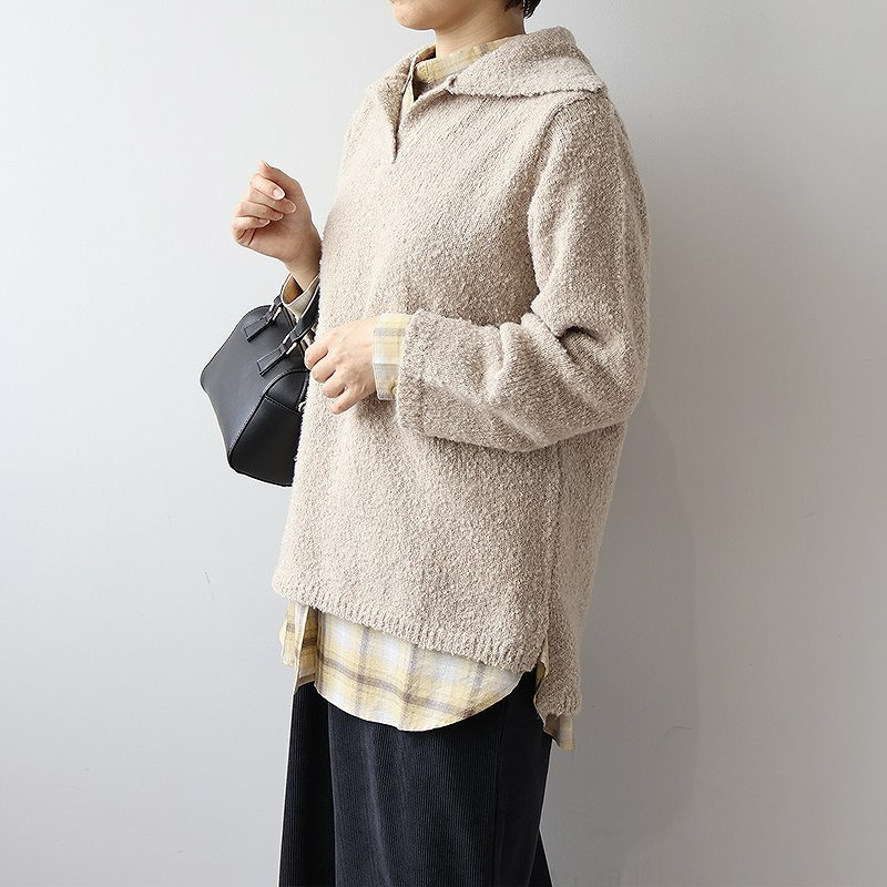 ブークレビッグカラーニットプルオーバー10