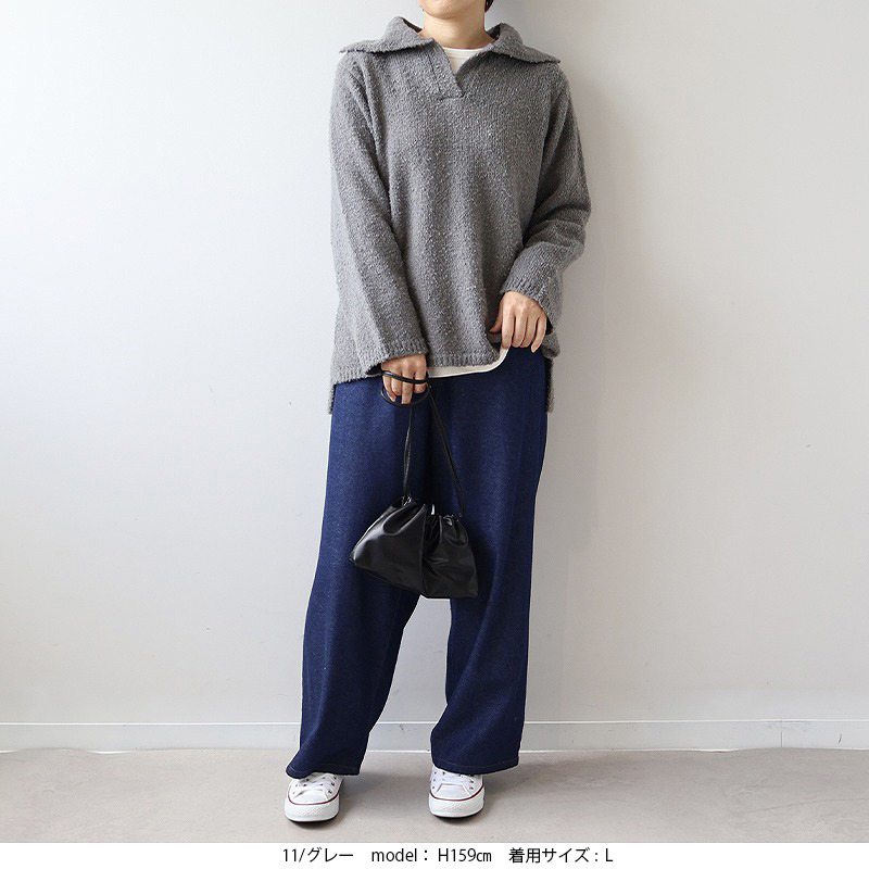 ブークレビッグカラーニットプルオーバー2