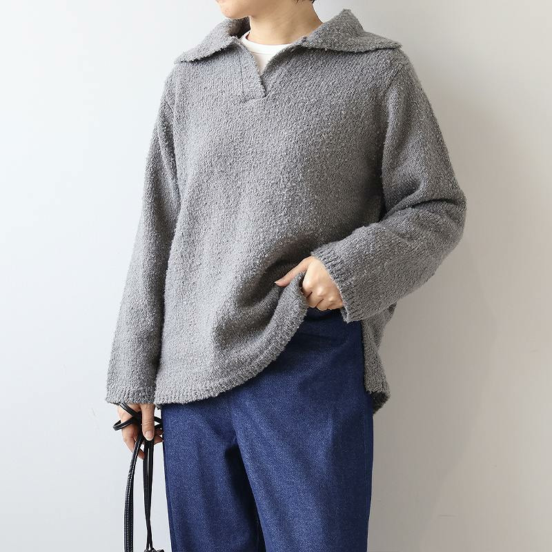 ブークレビッグカラーニットプルオーバー3